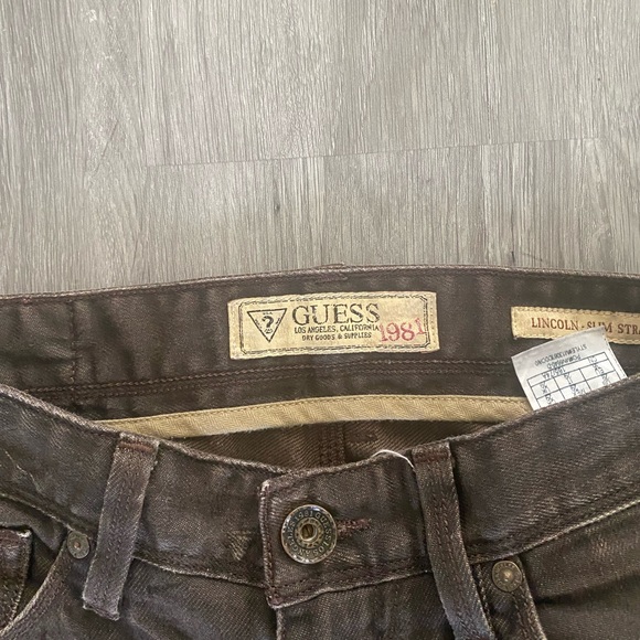 Guess Lincoln Slim Straight brown jeans size 29 good condition - Picture 2 of 3